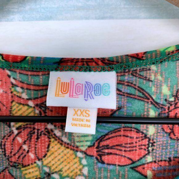 LuLaRoe Irma Tunic Top Red Green Floral Womens Size XXS 2XS NEW NWT - Picture 7 of 8